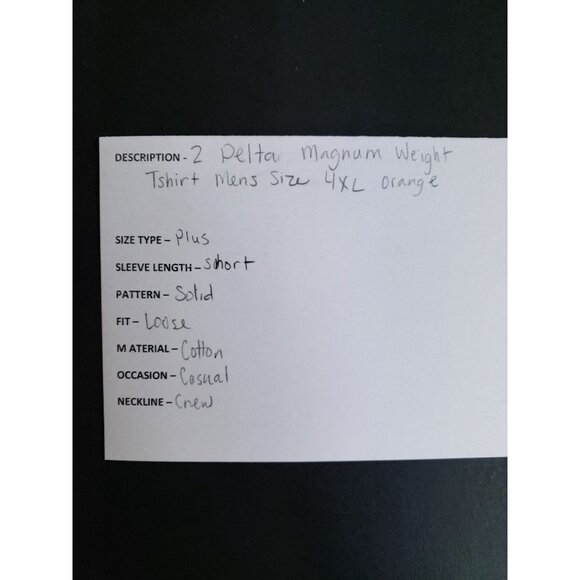 2 Delta Magnum Weight Tshirts Men's Size 4XL Orange - Picture 6 of 6